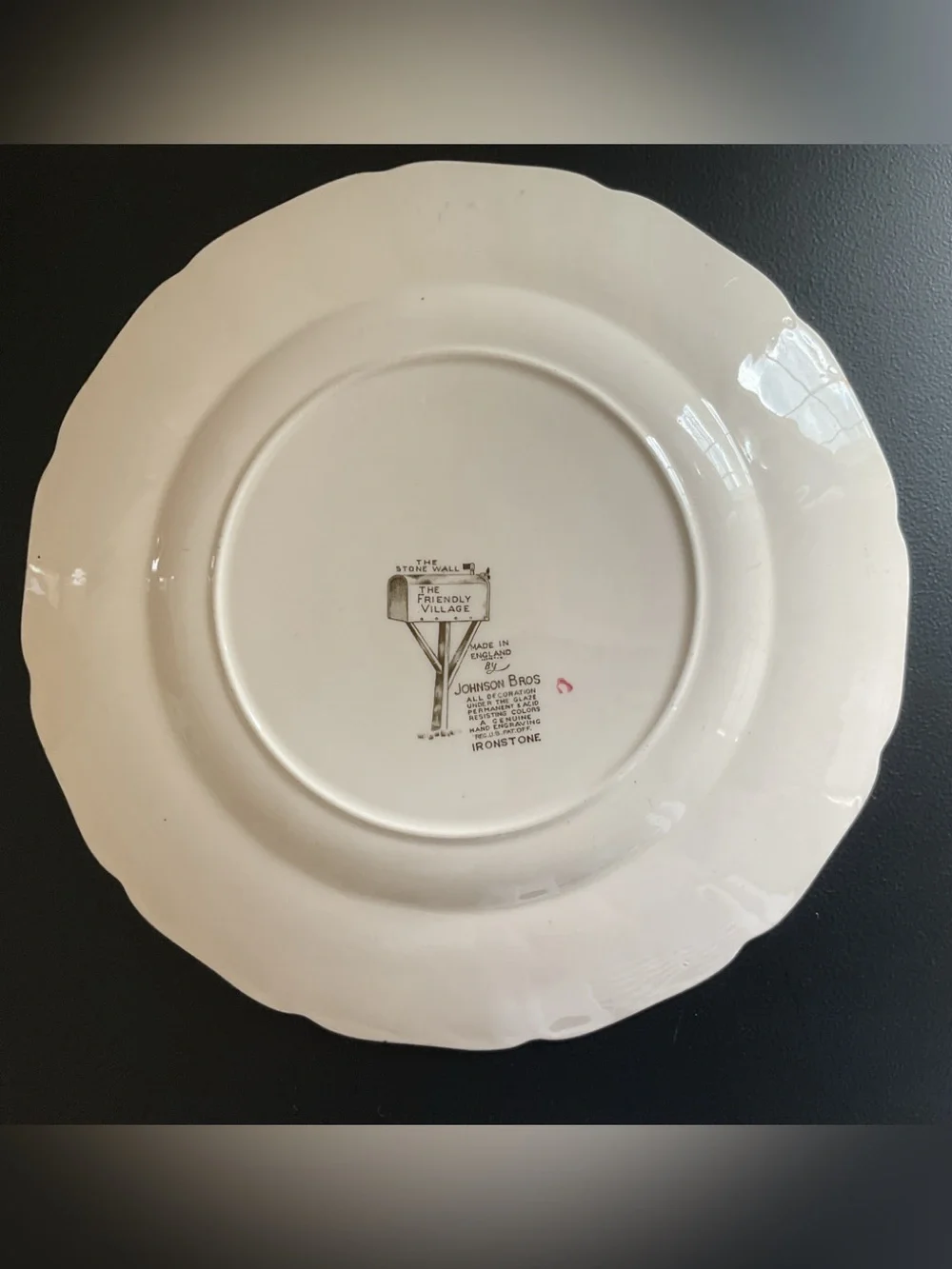 Vintage Johnson Bros The Friendly Village “The Stone Wall” Dinner Plate